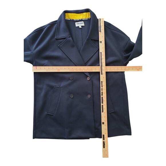 Tretorn Scuba Pea Coat Jacket Women's Large Navy Blue Button Front W/pockets - Picture 3 of 7